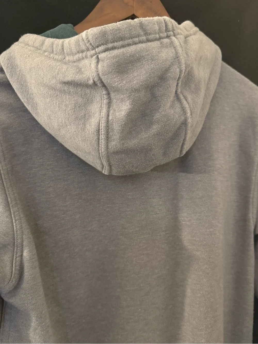 The North Face Hoodie Men’s S Gray Green Logo Pullover Fleece Fall 2017